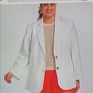 Linen Blend Blazer Jacket